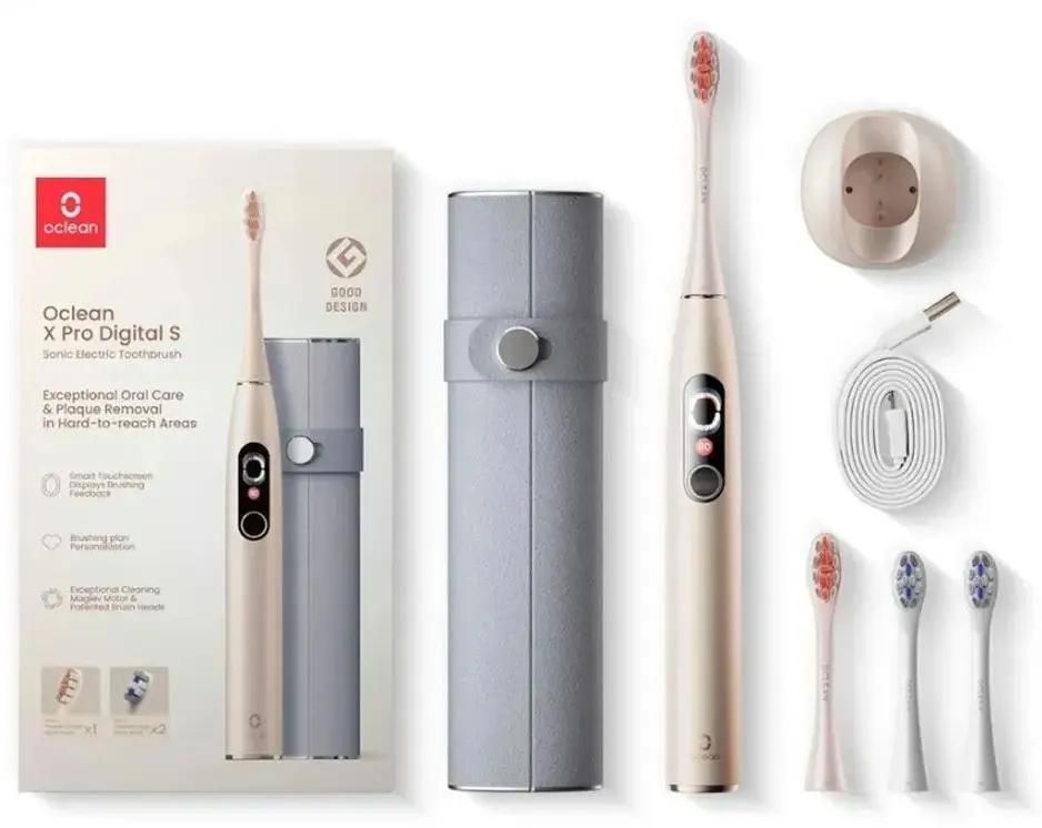 Электрическая зубная щетка OCLEAN X Pro Digital Set Y2076 насадки для щётки: 4шт, цвет:золотистый [c01000384]